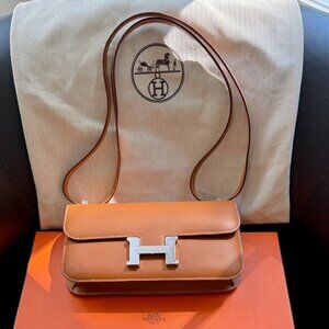 Hermes Constance Elan Bag Epsom Gold Epsom / Swift PHW - 2025 New from France!
